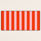 Vertical Stripes Bold Fun Basic Pattern in Orange and Pink Desk Mat Gallery Image 3