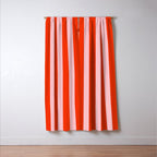 Vertical Stripes Bold Fun Basic Pattern in Orange and Pink Window Curtain Gallery Image 3