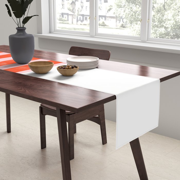 Vertical Stripes Bold Fun Basic Pattern in Orange and Pink Table Runner Gallery Image 2