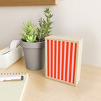 Vertical Stripes Bold Fun Basic Pattern in Orange and Pink Mini Art Print Gallery Image 2