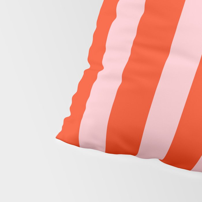 Vertical Stripes Bold Fun Basic Pattern in Orange and Pink Pillow Sham Gallery Image 4