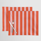Vertical Stripes Bold Fun Basic Pattern in Orange and Pink Placemat Gallery Image 1