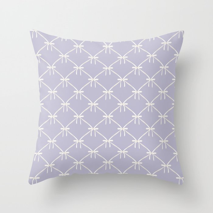 Bows & Ribbons Pattern XXXIV Pastel Lavender Purple  Throw Pillow Gallery Image 6