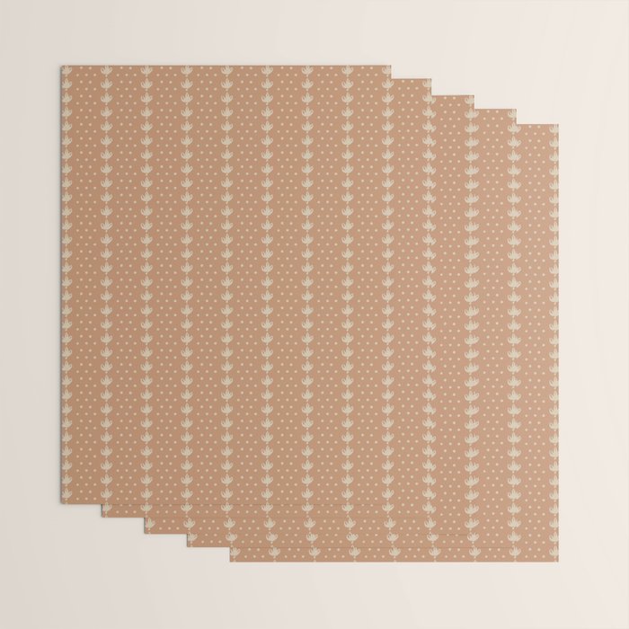 Boho Botanical Dots - Terracotta Wrapping Paper Gallery Image 3