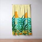 Tropical Ocean View Landscape Illustration Window Curtain Gallery Image 3