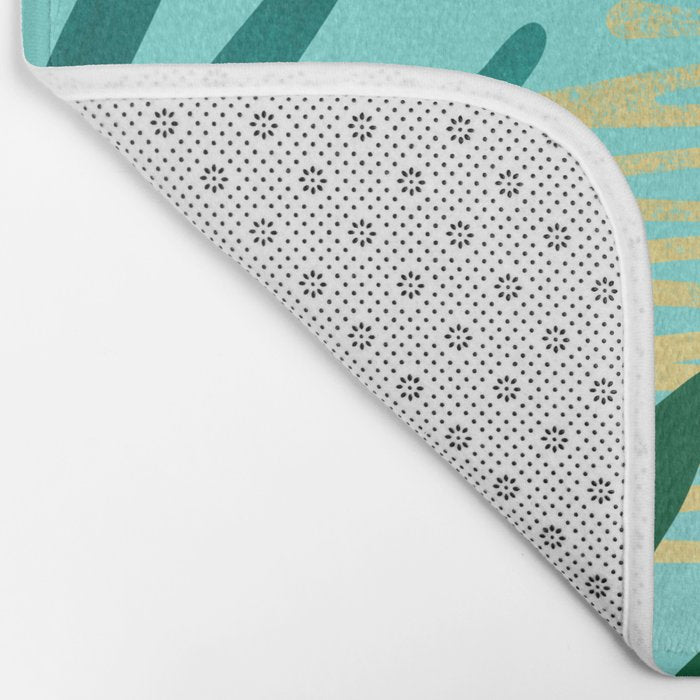 Tropical Ocean View Landscape Illustration Bath Mat Gallery Image 2