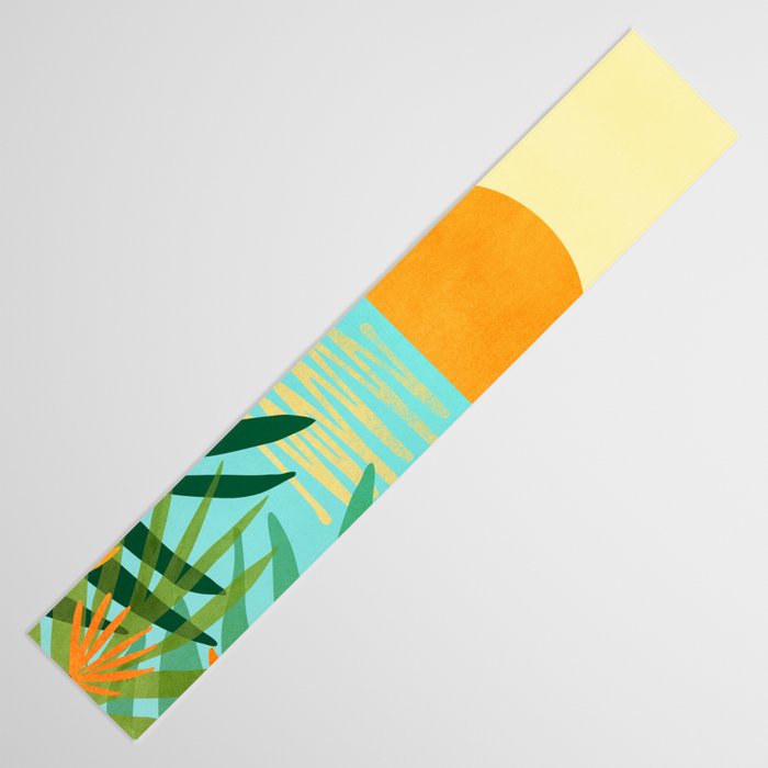Tropical Ocean View Landscape Illustration Table Runner Gallery Image 3