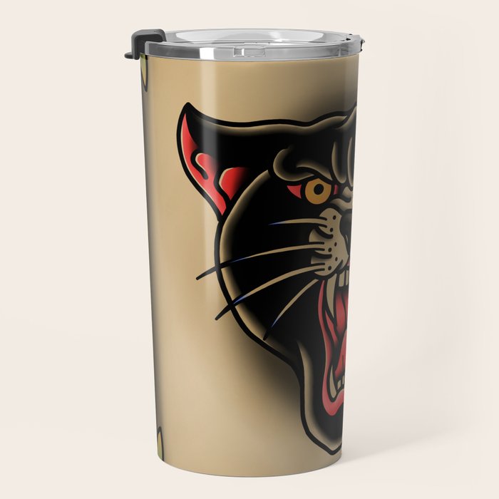 Traditional Tattoo Panther  Travel Mug Gallery Image 3