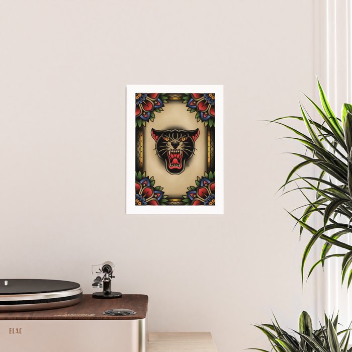 Traditional Tattoo Panther  Poster Gallery Image 2