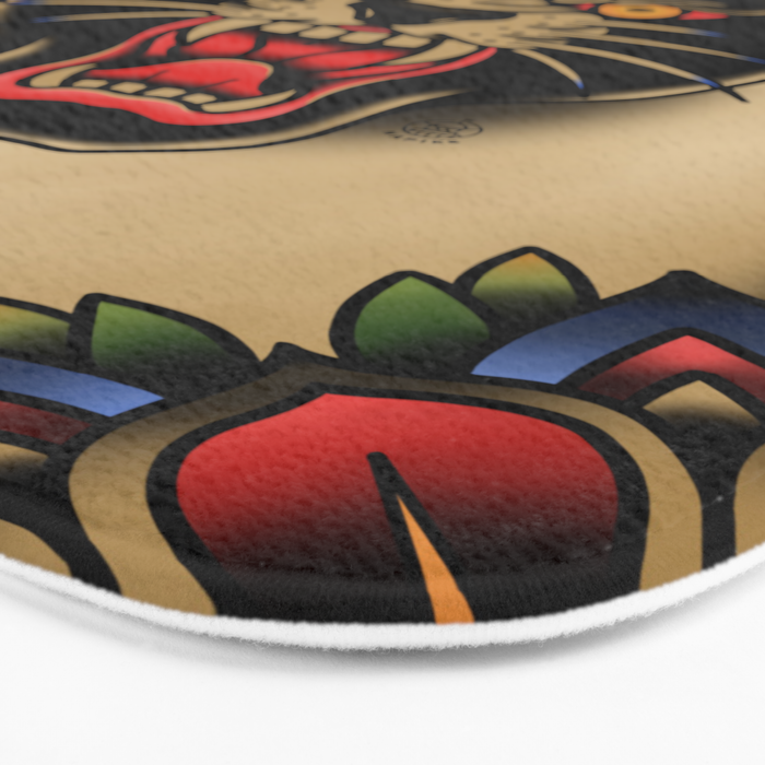 Traditional Tattoo Panther  Bath Mat Gallery Image 3