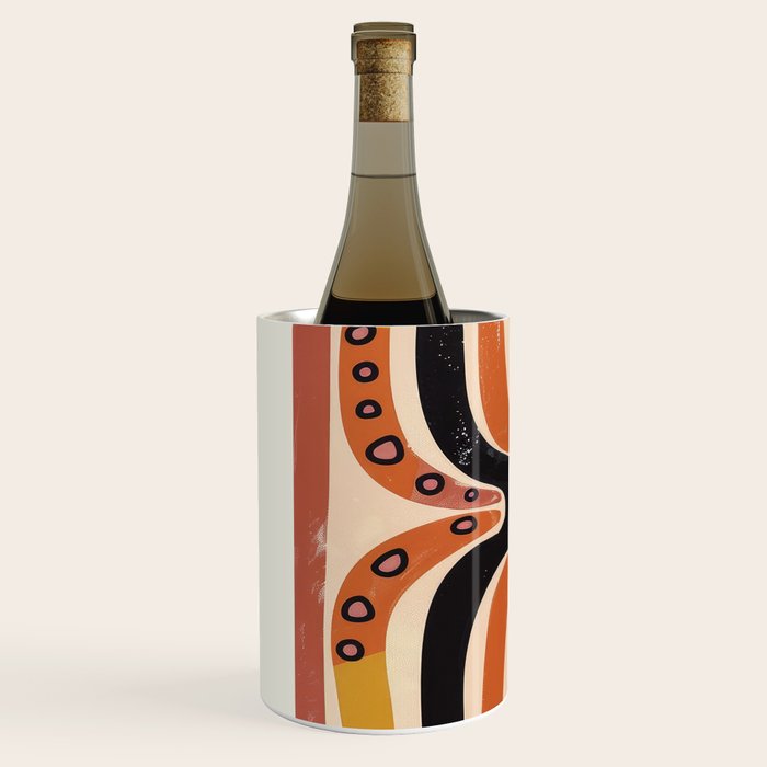 Abstract Octopus with Retro Lines Wine Chiller Gallery Image 2