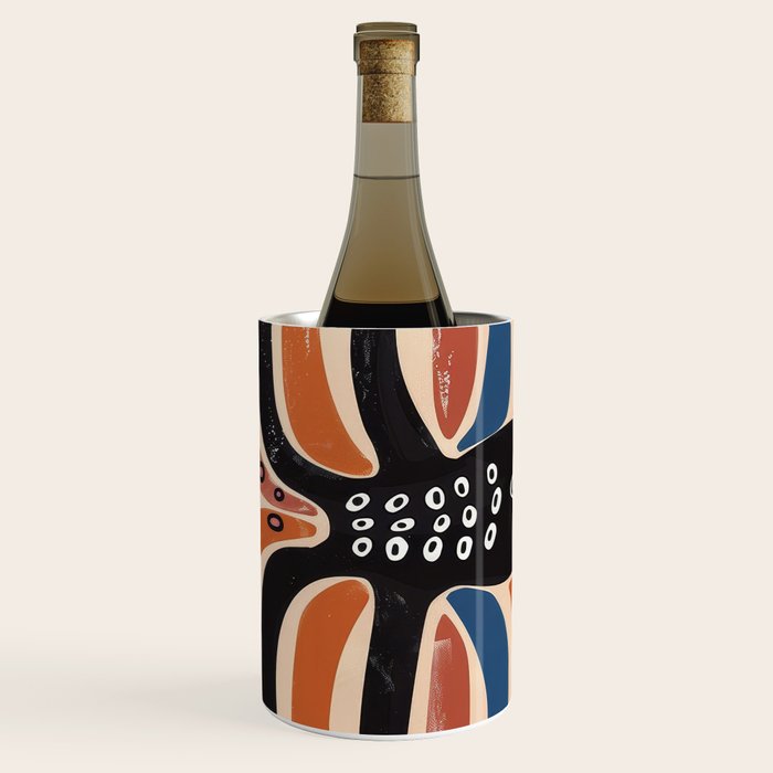 Abstract Octopus with Retro Lines Wine Chiller Gallery Image 1