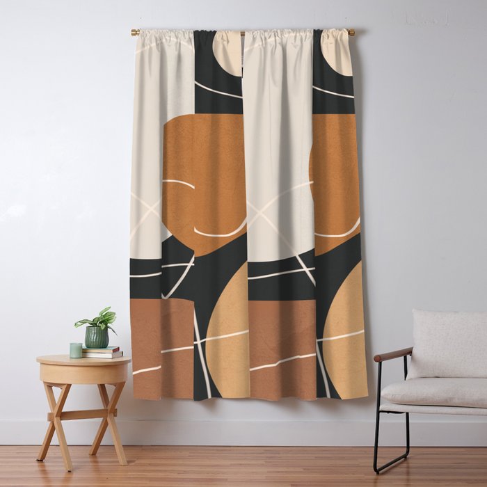 Minimal Colorful Abstract Shapes 9 Window Curtain Gallery Image 1