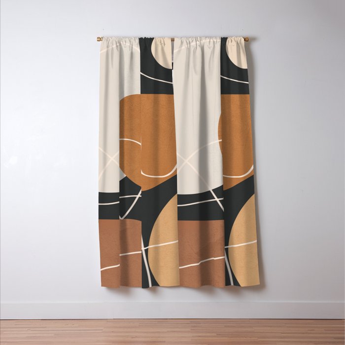 Minimal Colorful Abstract Shapes 9 Window Curtain Gallery Image 3
