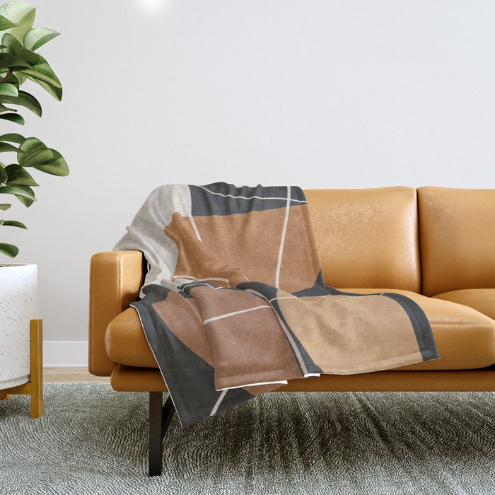 Minimal Colorful Abstract Shapes 9 Throw Blanket Gallery Image 1
