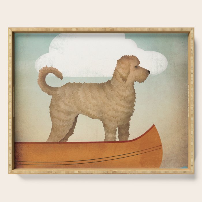 Doodle Goldendoodle Labradoodle Canoe Fowler Serving Tray Gallery Image 1