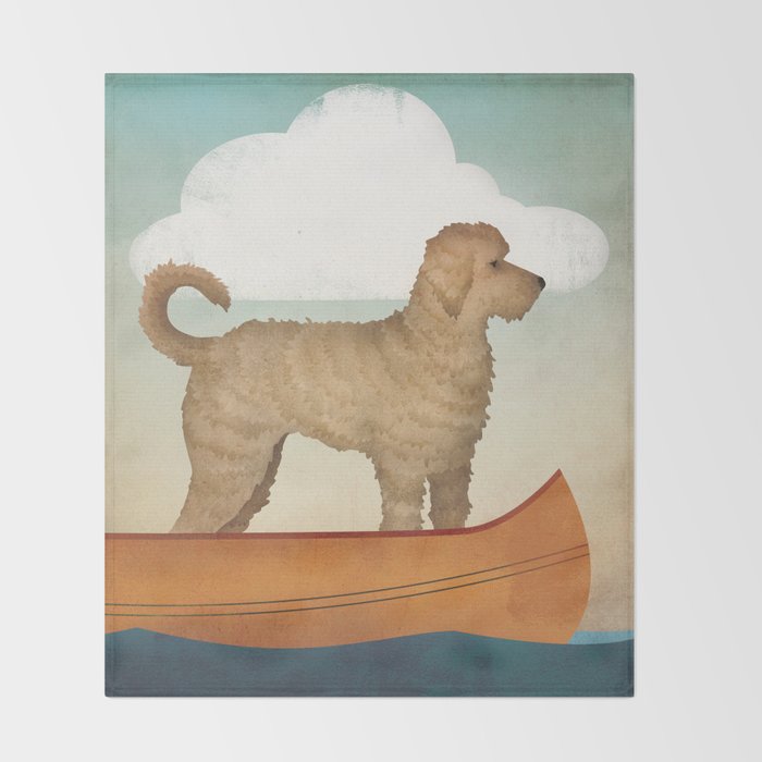 Doodle Goldendoodle Labradoodle Canoe Fowler Throw Blanket Gallery Image 2