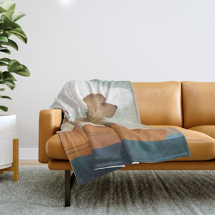 Doodle Goldendoodle Labradoodle Canoe Fowler Throw Blanket Gallery Image 1