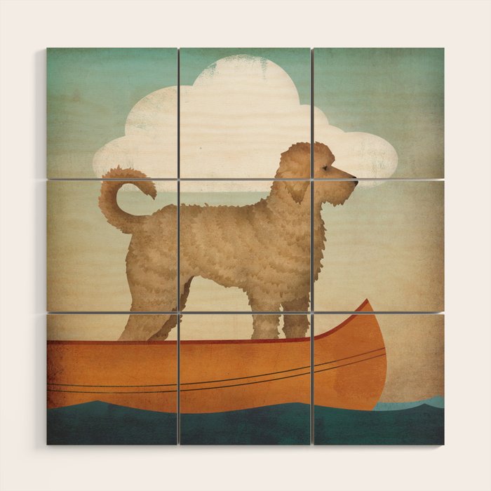 Doodle Goldendoodle Labradoodle Canoe Fowler Wood Wall Art Gallery Image 1