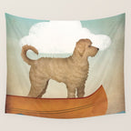 Doodle Goldendoodle Labradoodle Canoe Fowler Wall Tapestry Gallery Image 4
