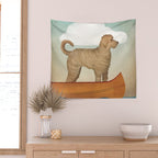 Doodle Goldendoodle Labradoodle Canoe Fowler Wall Tapestry Gallery Image 2