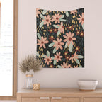Kate Floral Dark Pattern Wall Tapestry Gallery Image 2