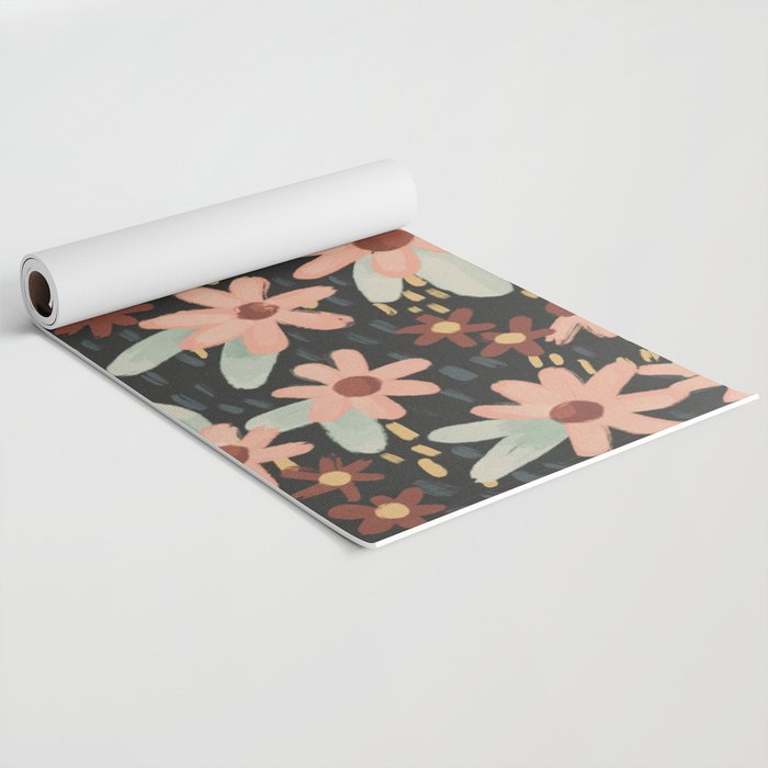 Kate Floral Dark Pattern Yoga Mat Gallery Image 2