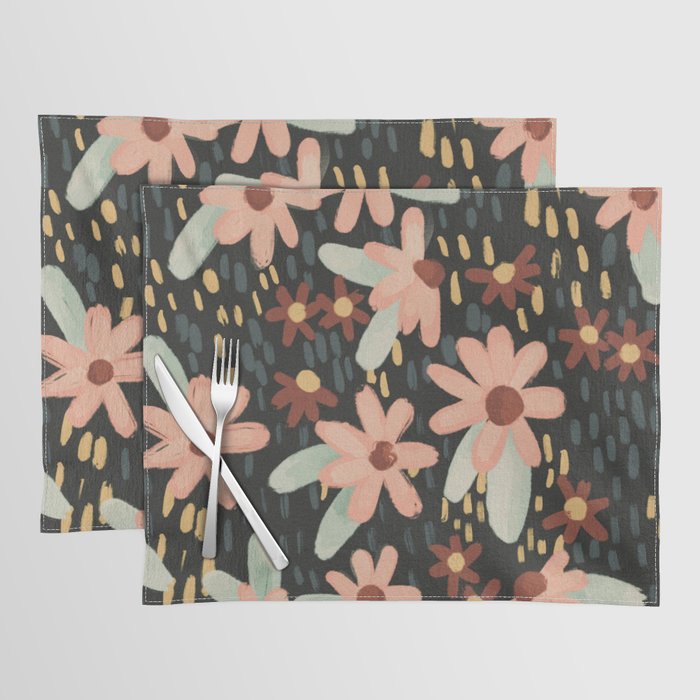 Kate Floral Dark Pattern Placemat Gallery Image 1