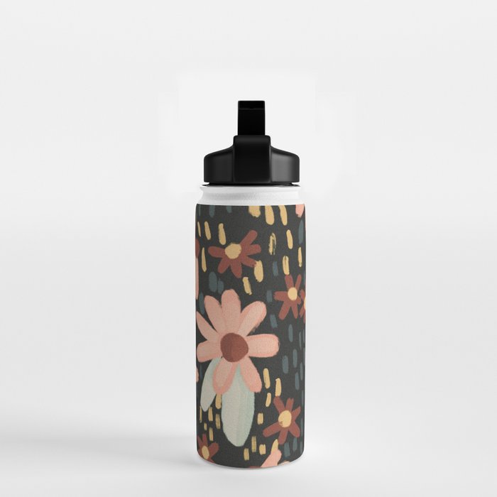 Kate Floral Dark Pattern Water Bottle Gallery Image 2
