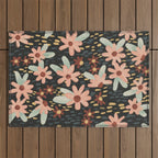 Kate Floral Dark Pattern Outdoor Rug Gallery Image 1