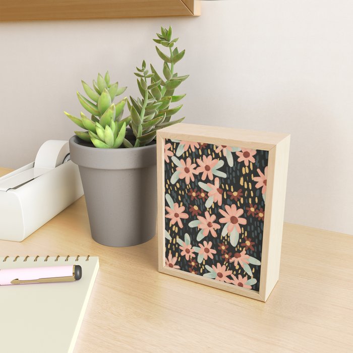 Kate Floral Dark Pattern Mini Art Print Gallery Image 2