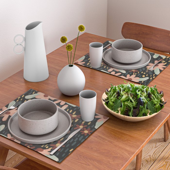 Kate Floral Dark Pattern Placemat Gallery Image 2
