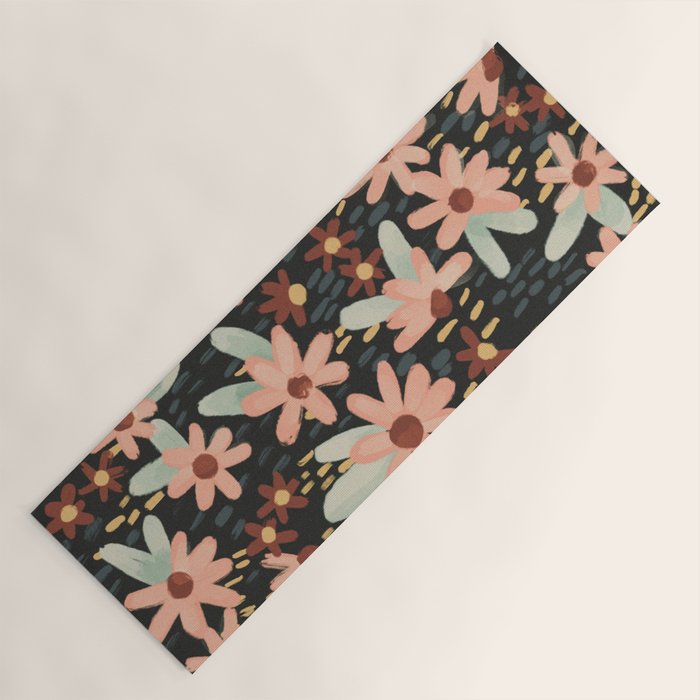 Kate Floral Dark Pattern Yoga Mat Gallery Image 1