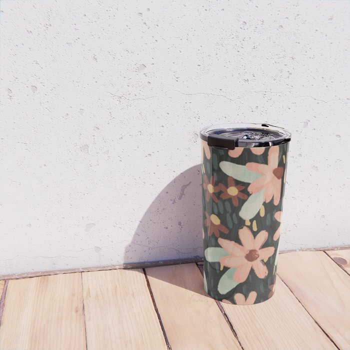 Kate Floral Dark Pattern Travel Mug Gallery Image 4