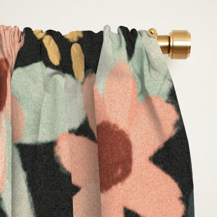 Kate Floral Dark Pattern Window Curtain Gallery Image 2