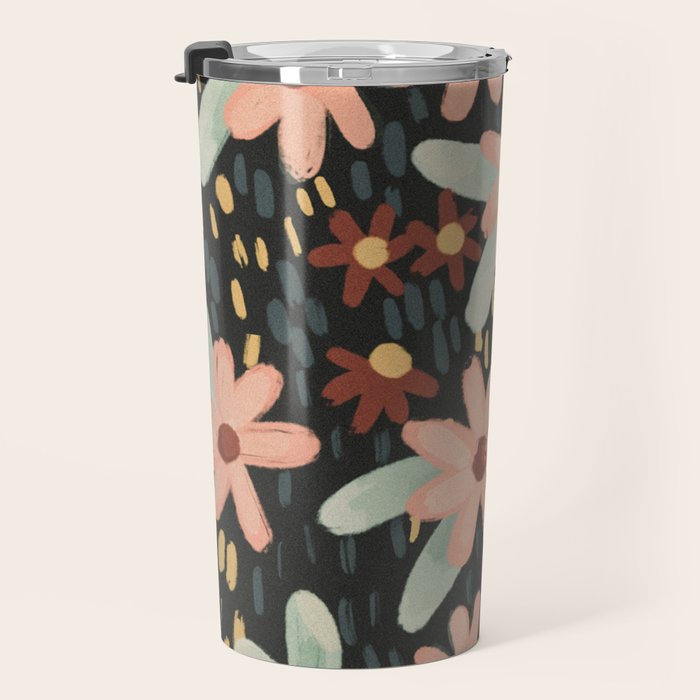 Kate Floral Dark Pattern Travel Mug Gallery Image 3