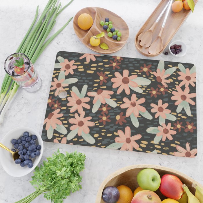 Kate Floral Dark Pattern Cutting Board Gallery Image 2