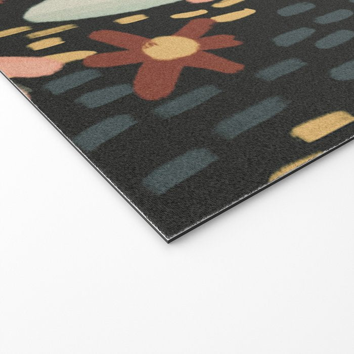 Kate Floral Dark Pattern Welcome Mat Gallery Image 2