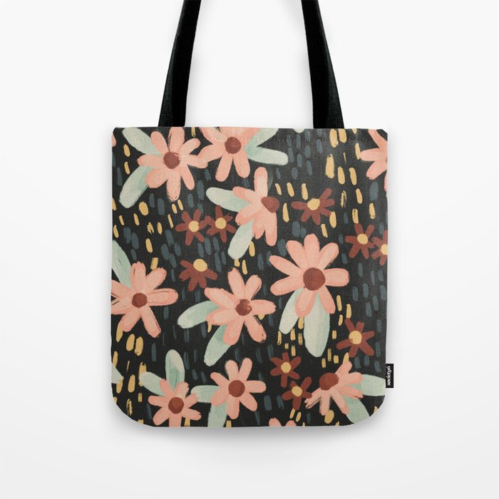 Kate Floral Dark Pattern Tote Bag Gallery Image 1