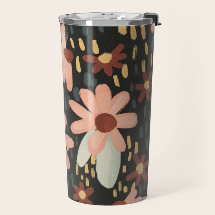Kate Floral Dark Pattern Travel Mug Gallery Image 2