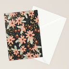 Kate Floral Dark Pattern Stationery Card Gallery Image 2