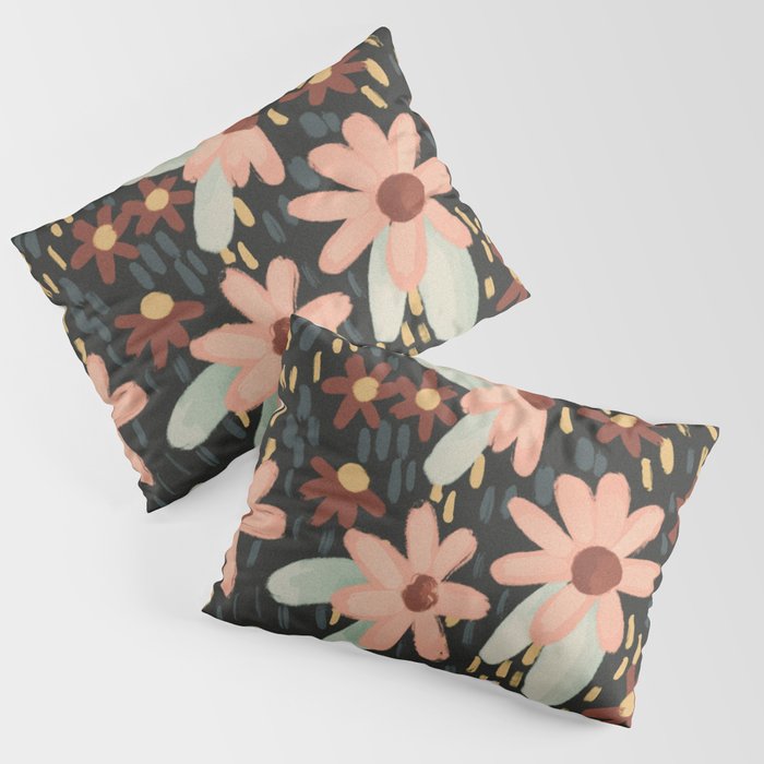 Kate Floral Dark Pattern Pillow Sham Gallery Image 1