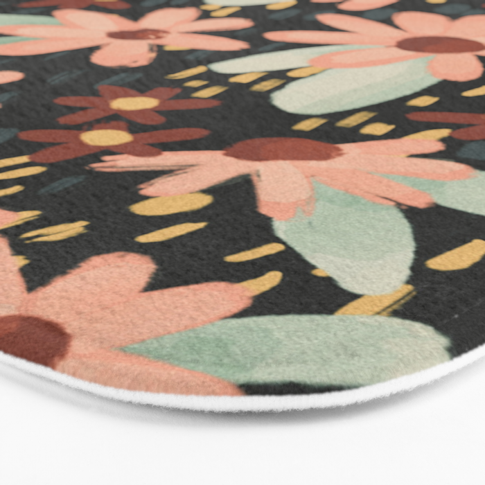 Kate Floral Dark Pattern Bath Mat Gallery Image 3