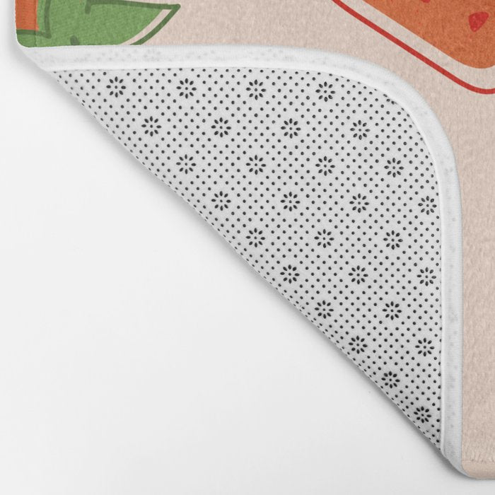 Red Strawberries Pattern Bath Mat Gallery Image 2