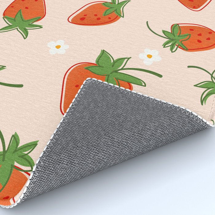 Red Strawberries Pattern Rug Gallery Image 4