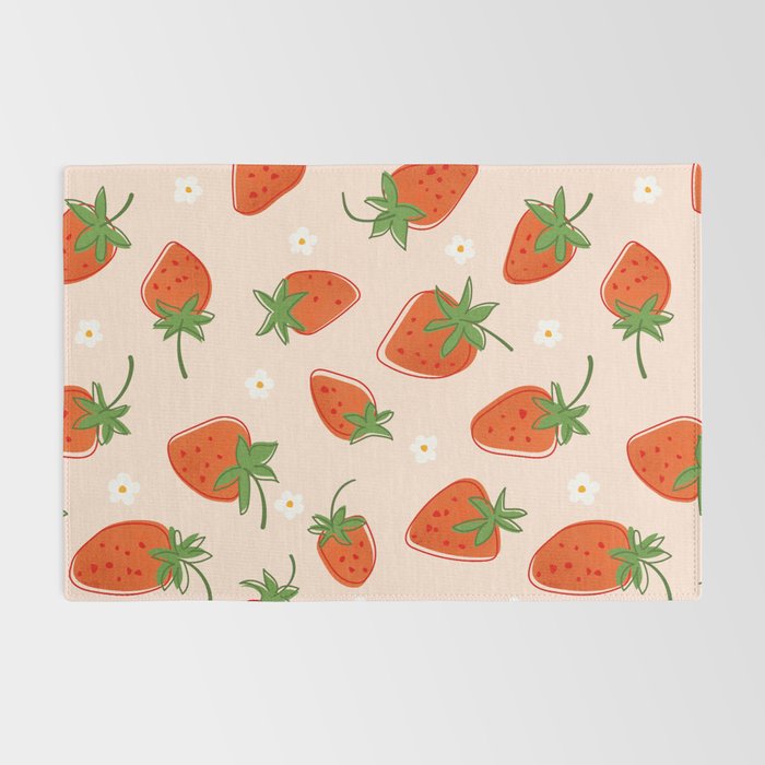 Red Strawberries Pattern Rug Gallery Image 2