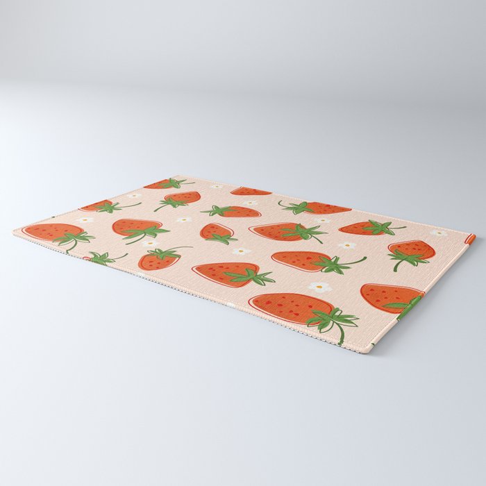 Red Strawberries Pattern Rug Gallery Image 3