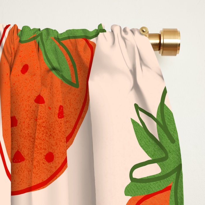 Red Strawberries Pattern Window Curtain Gallery Image 2