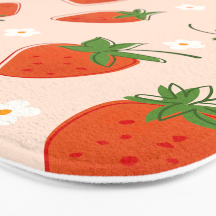 Red Strawberries Pattern Bath Mat Gallery Image 3