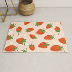 Red Strawberries Pattern Rug Gallery Image 1